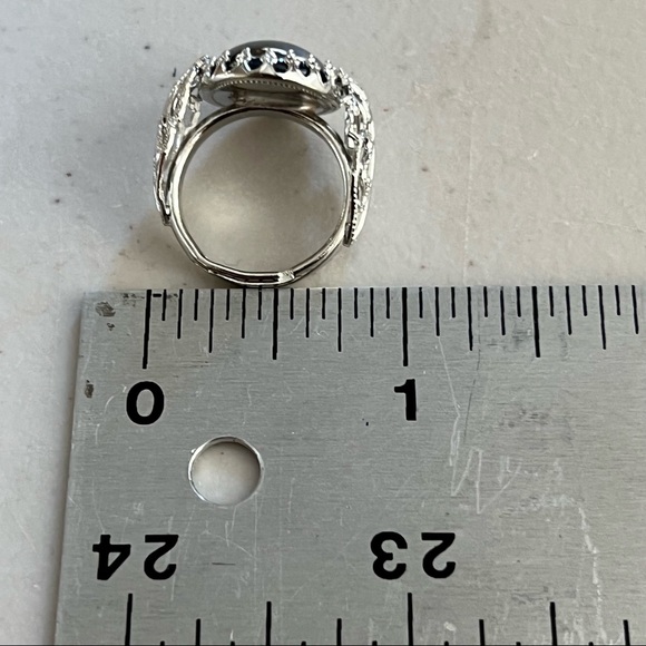 VINTAGE 1950s Faux gemstone & silver Ring JUDY LEE Label NEVER WORN Adjustable - Picture 14 of 16